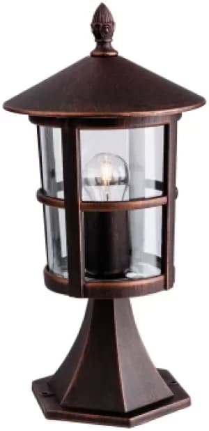 Stratford 1 Light Outdoor Lantern Pillar Bronze IP44, E27