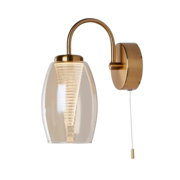 Searchlight Cyclone LED Champagne Glass Wall Light - Bronze