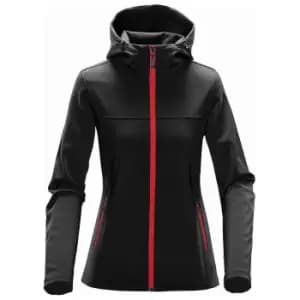 Stormtech Womens/Ladies Orbiter Hooded Soft Shell Jacket (M) (Black/Bright Red)