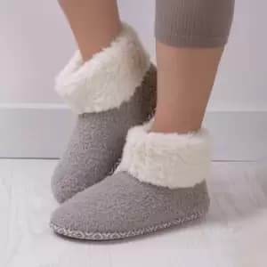 totes Isotoner Bobble Ladies Slipper Boots Grey