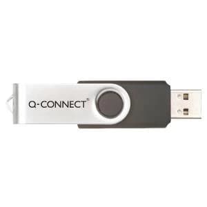 Q-Connect SilverBlack USB 2.0 Swivel 16GB Flash Drive KF41513