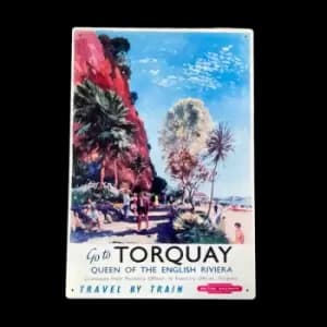 British Railways Retro Advertising Torquay Queen Of The English Riviera Vintage Metal Sign