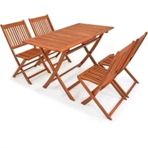 4 Seat Garden Dining Set Sydney Light Acacia Wood FSC -certified