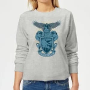 Harry Potter Ravenclaw Drawn Crest Womens Sweatshirt - Grey - 3XL