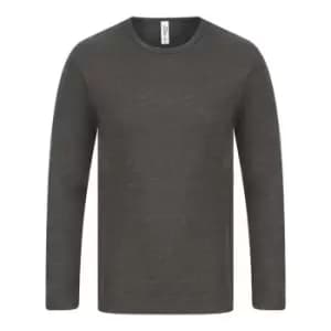 Absolute Apparel Mens Thermal Long Sleeve T-Shirt (S) (Charcoal)
