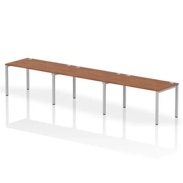 Impulse Bench Impulse Bench Single Row 3 Person 1400 Silver Frame Office Bench Desk Walnut IMBS314WNTS