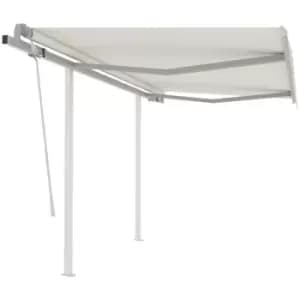 Vidaxl - Manual Retractable Awning with Posts 3x2.5 m Cream Cream