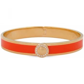 1cm Sparkle Button Plain Orange & Gold Hinged Bangle
