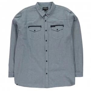 Firetrap Italica Long Sleeve Shirt Mens - Blue