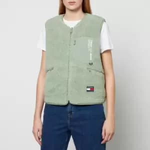 Tommy Jeans Womens Reversible Sherpa Vest - Dusty Sage/Multi - M