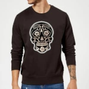 Day Of The Dead Skull Sweatshirt - Black - 5XL