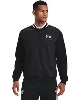 Under Armour Training Essential Heritage Fleece Full Zip Jacket - Black/White, Size S, Men