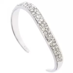 Ladies Karen Millen Silver Plated Pave Crystal Wave Cuff SM