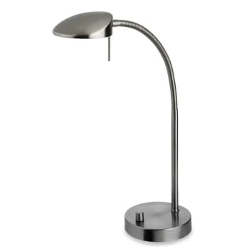 Milan - LED 1 Light Table Lamp Brushed Steel - Firstlight