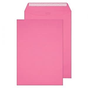 Creative Mid Coloured Envelopes C4 Peel & Seal 324 x 229mm Plain 120 gsm Flamingo Pink Pack of 250