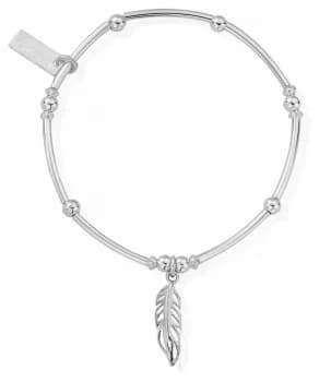 ChloBo Womens Mini Noodle Ball Feather Bracelet Jewellery