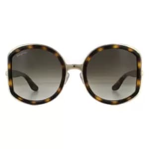 Round Dark Tortoise Brown Gradient SF719S Sunglasses