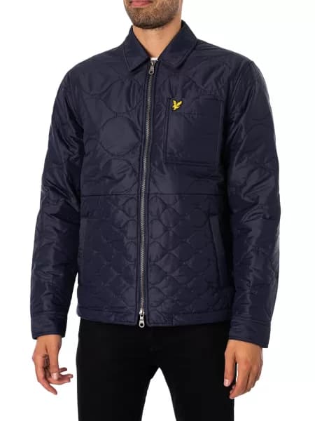 Lyle & Scott Quilted Overshirt Dark Navy S