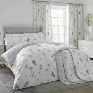 Dreams & Drapes Emelia Floral Print Easy Care Reversible Duvet Cover Set, Blue, Single