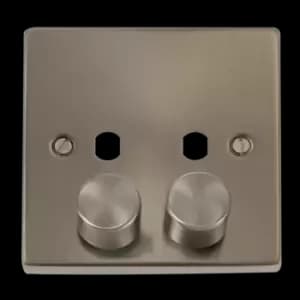 Click Scolmore Deco 2 Gang 800W Max 2 Unfurnished Dimmer Plate and Knob - VPSC152PL