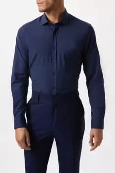 Navy Slim Fit Performance Formal Shirt