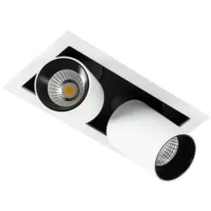Italux Lighting - Italux Mercanta Double 3000K - Modern Technical LED Recessed Ceiling White, Black, Warm White 3000K 1640lm