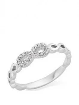 Beaverbrooks Silver Cubic Zirconia Infinity Ring