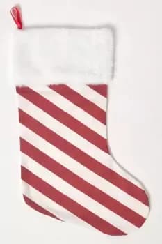 Red and White Candy Stripe Christmas Stocking