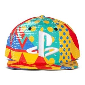 SONY Playstation Logo with All-Over Art Print Snapback Baseball Cap