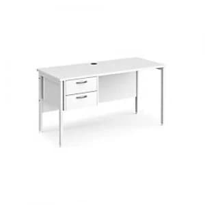Maestro 25 H-Frame Home Office Desk with 2 Drawer Pedestal 600 mm White, Beech