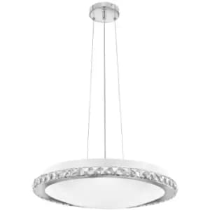 Netlighting Merano Coral 4 Light Cylindrical Pendant Ceiling Light Chrome Metal