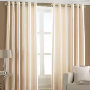 Riva Home Fiji Semi-Sheer Ringtop Eyelet Curtains (Pair) Polyester Cream (117X137Cm)
