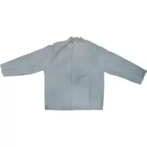 Grey Chrome Leather Welder's Jacket - Large