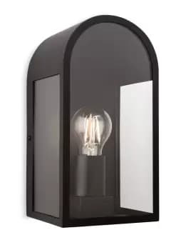 Eva 1 Light Outdoor Wall Lantern Black IP44, E27