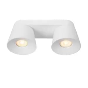 Trigono Modern Twin Ceiling Spotlight - 2xGU10 - White