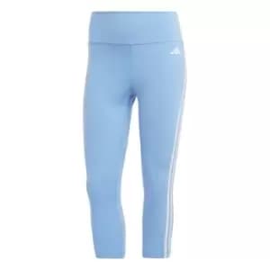 adidas Train Essentials 3-Stripes High-Waisted three quarterLeggin - Blue