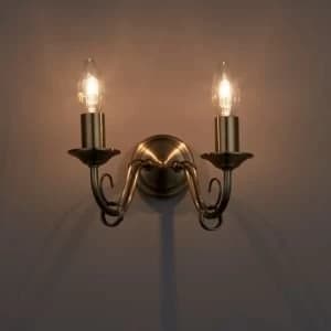 Priory Brass effect Double wall light