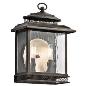2 Light Outdoor Medium Wall Lantern Light Olde Bronze, E14