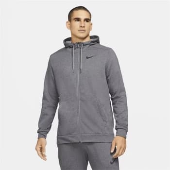 Nike Dri-FIT Mens Full-Zip Training Hoodie - Charcoal