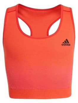 adidas Junior Girls Aeroknit Tank Top - Red/Pink, Red/Pink, Size 7-8 Years, Women