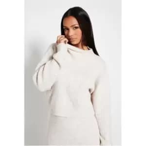 I Saw It First Recycled Blend Cosy Knit Cropped Jumper Co-Ord - White