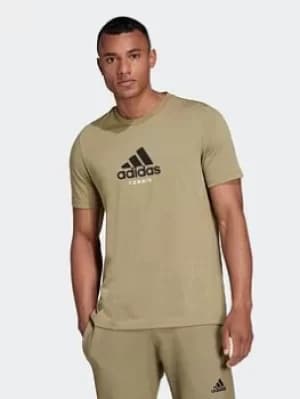 adidas Tennis Graphic T-Shirt, Green Size M Men