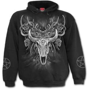 Horned Spirit Mens Large Hoodie - Black