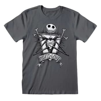 Nightmare Before Christmas - Misfit Unisex Large T-Shirt - Charcoal
