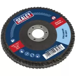 Sealey FD10080 Flap Disc Zirconium Ø100mm Ø16mm Bore 80Grit