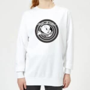 Looney Tunes That's All Folks Porky Pig Womens Sweatshirt - White - L