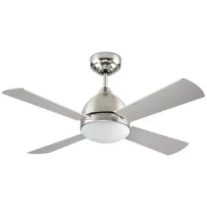 LEDS C4 Forlight Borneo Ceiling Fan Satin Nickel 4 Blades