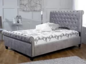 Limelight Orbit 5ft King Size Silver Velvet Upholstered Fabric Bed Frame