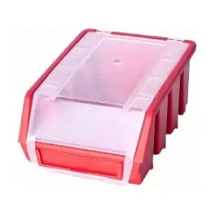 Ergo m+ Box Plastic Parts Storage Stacking With Cover 116x161x75mm - Colour Red - Pack of 10