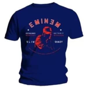 Eminem Detroit Portrait Mens Blue T Shirt: Small